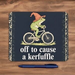 Frog on Bicycle Mouse Pad